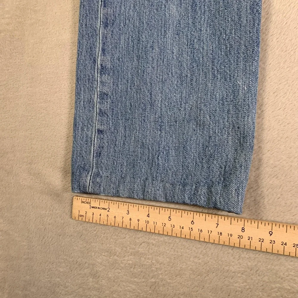 VTG Levis‎ 501 Jeans Mens 31x27 Blue Denim Straight Button Fly Light Wash Hemmed